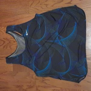 Nike Dri-Fit Tank. Blue/Black pattern. Size Small.